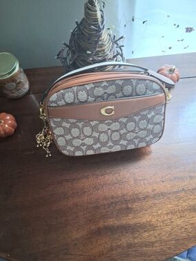 Coach Brown Signature Canvas Crossbody Bag Missing THE  Original " Strap